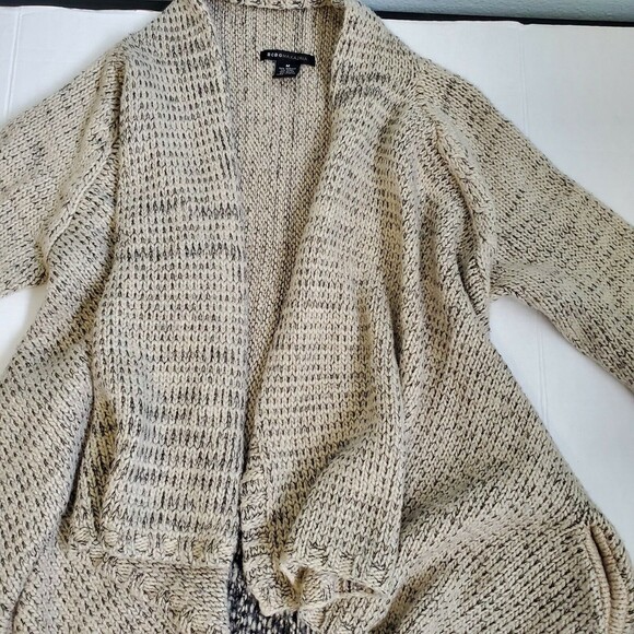 BCBGMAXAZRIA Cardigan Sweater Open Front Wool Blend Beige Aztec Women Sz M Med - Picture 8 of 10